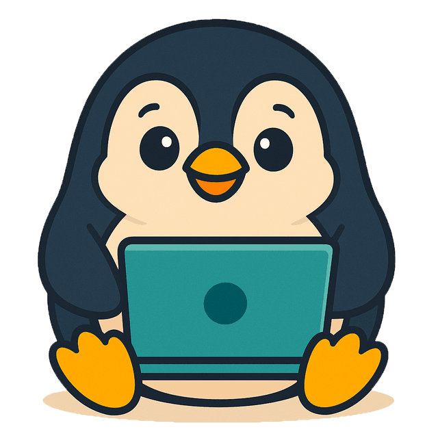 Penguin with laptop